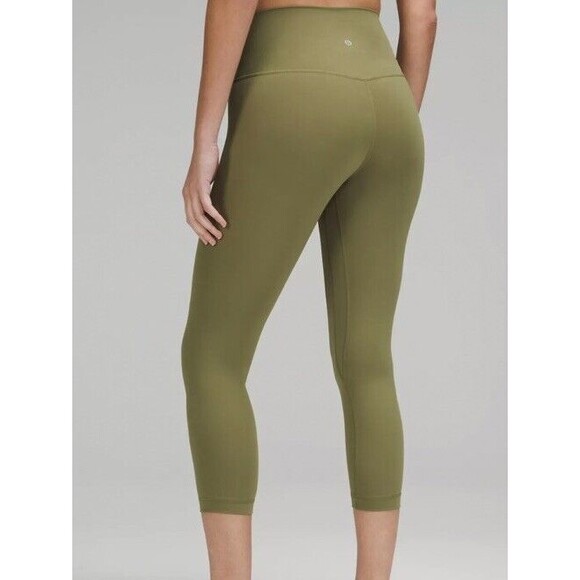 lululemon athletica Pants - Lululemon Align HR Crop 23” Size 8 Olive Green Classic Women's Stretch Sports